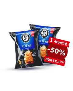 Lot de 2 sachets chips de pomme de terre naturelle au sel -50%/2eme