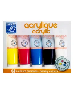 :  lot de 5 tubes 120 ml de gouache Lefranc bourgeois 