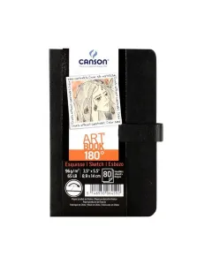 Carnet de dessin Art Book 180° de 80 pages noir