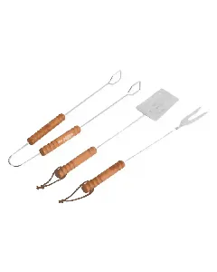 Accessoires barbecues avec manche en bois