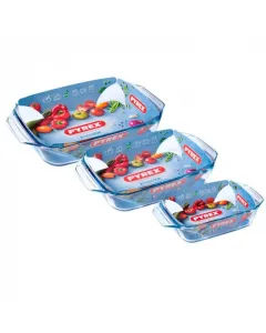 Lot de 3 plats à four rectangulaires