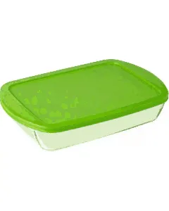 Plat rectangulaire avec couvercle vert