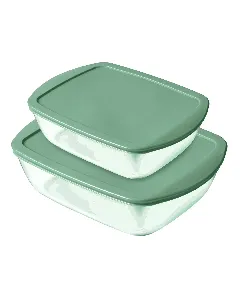 Lot de 2 boîtes de conservations avec couvercles vert