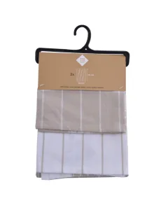 Torchon beige à carreaux en coton