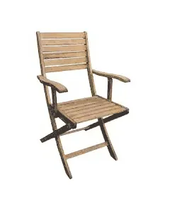 Chaise pliante avec accoudoirs acacia Bali