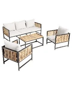 Salon de jardin bas Louga noir