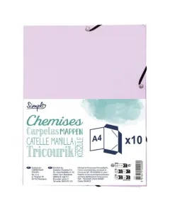 Chemise à élastiques 3 rabats - 21 x 29,7 cm - en carton