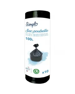 Sac poubelle à lien traditionnel 100L