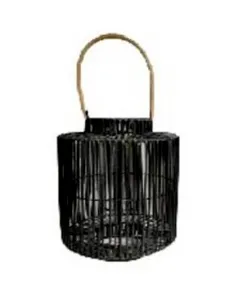 Lanterne bougie en cordre H33cm Noir