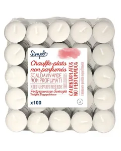 100 Bougies chauffe-plats non parfumés