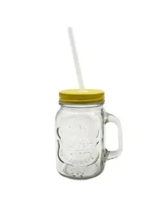 Verre avec paille 35cl - Jaune