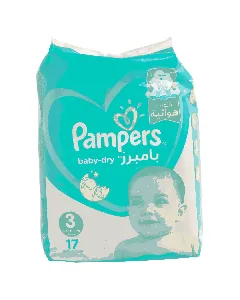 Couches Pampers Baby-Dry, taille 3, midi, 6 à 10 kg