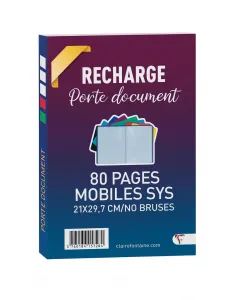 Recharge porte document blanc 80 pages