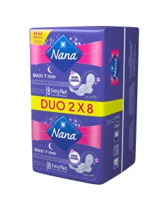 Pack de serviettes hygiéniques Extra nuit Duo Maxi 