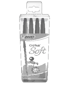 Pochette de 4 stylos à bille Cristal Soft rouge