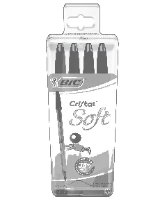 Pochette de 4 stylos à bille cristal soft noir