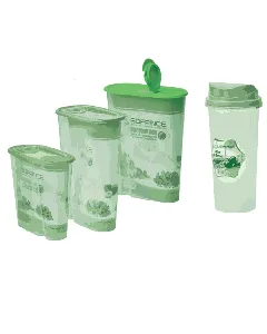 Set de 3 boîtes de conservation + bouteille à huile