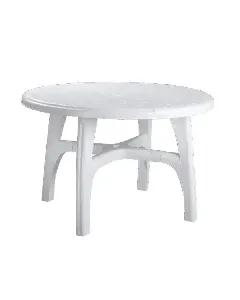 Table de jardin blanche Ø90cm Monaco