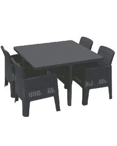 Salon de jardin 4 places Antalya taupe