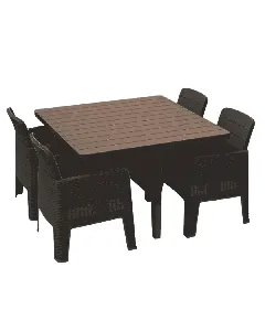 Salon 4 places Antalya marron foncé