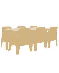 salon 6 places Antalya marron claire