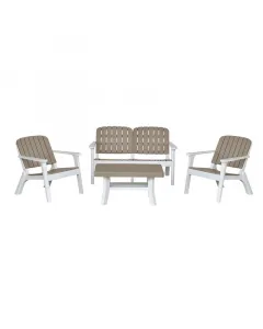 Salon silva 4 places Grège Blanc