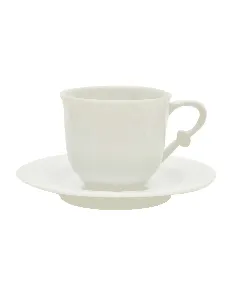 Tasse et sous tasse à café vendange blanc