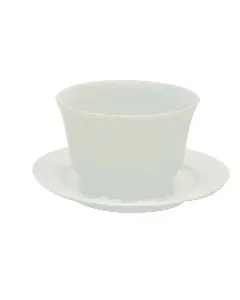 Tasse et sous tasse à thé 20cm vendange blanc