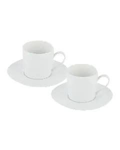 Paire tasse à café blanche martelée