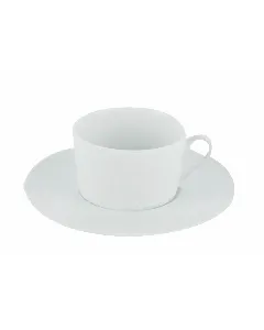 Paire tasse à thé blanche martelée