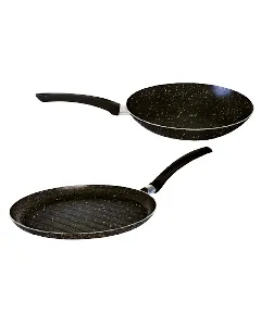 Lot de poêle 26cm + poêle grille ronde