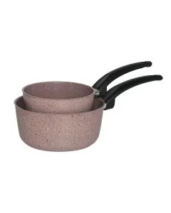 Lot de 2 Casseroles granite Marron - induction