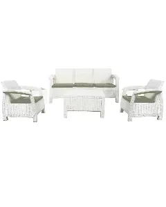 Salon de jardin 4 places Carthage blanc