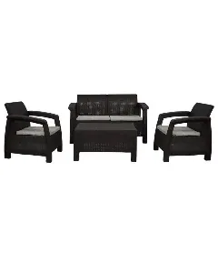 Salon de jardin 4 places Carthage noire