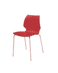 Chaise chromée rouge Prince SOTUFAB