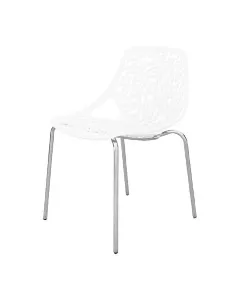 Chaise chromée confort blanche SOTUFAB