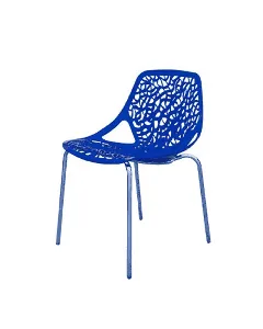 Chaise chromée confort bleue SOTUFAB