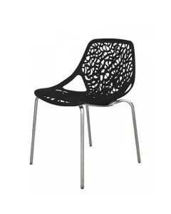 Chaise chromée confort noire SOTUFAB