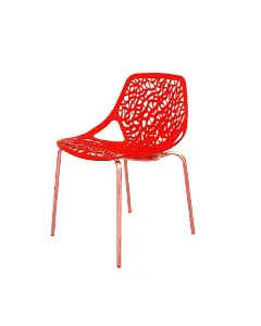 Chaise chromée confort rouge SOTUFAB