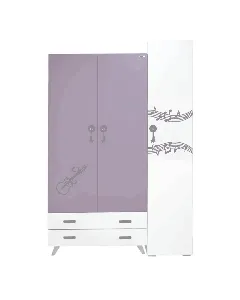 Penderie 3 Portes - Violet et Blanc