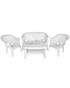 Salon Lariana 4 places blanc