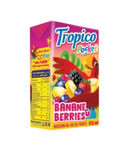 Boisson au jus banane berries