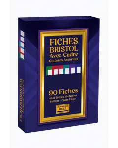 Fiche bristol cadres colorés 5x5