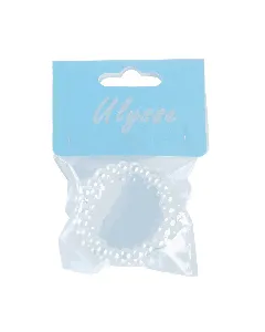 Élastique à cheveux avec perles blanches