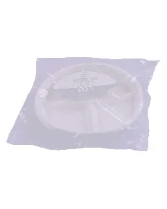 Assiette en plastique blanche 3 compartiments