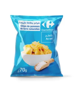 Chips de pomme de terre naturelle au sel 