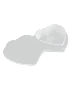 Set de cœurs avec sous plat en céramique