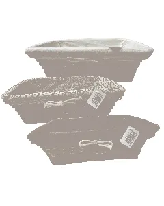 Corbeille à pain fil rotin + tissu 30 cm
