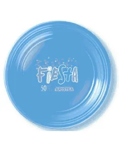 Assiette en plastique bleu