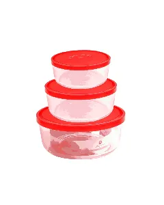 Lot de 3 boites de conservation rondes en verre